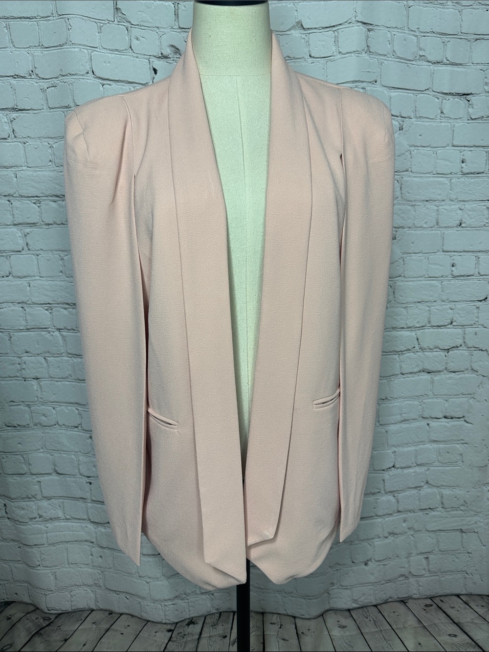 G.I.L.I Blush Pink Cape Blazer Open Front Draped Jacket Size 14 16